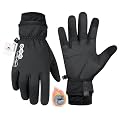HANDLANDY Winter Gloves for Men & Women, Insulated Waterproof for Cold Weather, Thermal Glove for Cycling, Ski, Riding, Driving, Biking, Running (Black, Medium)