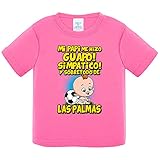  Camiseta bebé mi papi me hizo guapo simpático y sobretodo aficionado al fútbol de Las Palmas - Rosa, 1 año