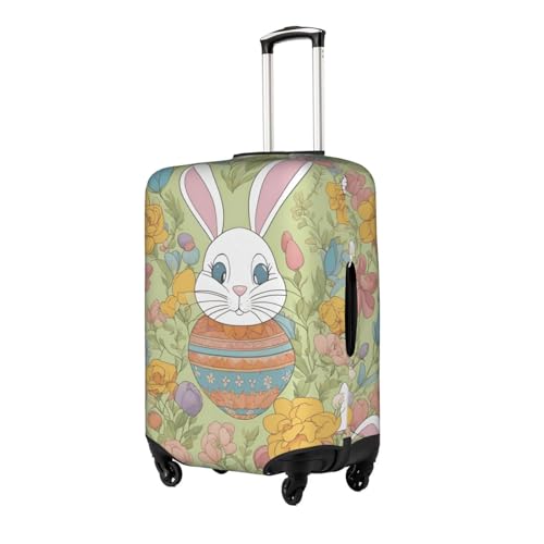 Easter Bunny Floral Tsa Approved Luggage Cover For 18-32 Inch Suitcases Scratch-Resistant Stretch Luggage Cover2