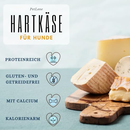 6 Stück PetLove Hartkäse für Hunde • 100% natürlicher Kauknochen aus Käse • Kaukäse Hund • Kauspaß & Zahnpflege • Ideal für unterwegs • 6er Pack • Größe XS: 10-30g