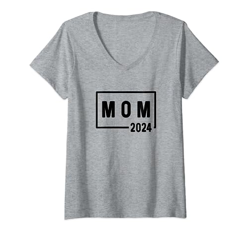 Mamá Mami Est. 2024 - Primera vez pronto para ser genial promovida Camiseta Cuello V