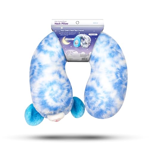 Image of Cloudz Kids Super Soft N' Cuddly Animal Airplane Travel Neck Pillow! Keep Children Comfy and Supported with a Buddy While Traveling or just Resting at Home - Blue Dog