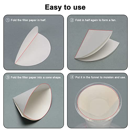 Image of stonylab Qualitative Filter Paper Circles, 180 mm Diameter Cellulose Filter Paper with 20 Micron Particle Retention Medium Filtration Speed, Pack of 100