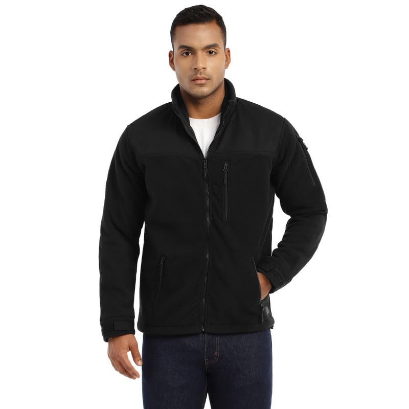 Image of MOUNTMILLER Men's Ripstop Dual Superbond HLKN Fleece Tactical Jacket | Water Repellant | Multi-Pocket | Abrasion-Resistant | Ideal for Outdoor, Hiking & Trekking