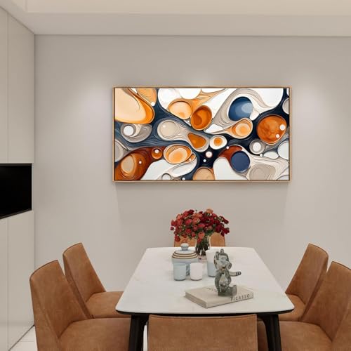 Peinture abstraite sur toile aux courbes élégantes pour salon chic