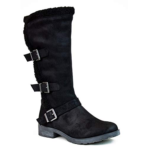 White Mountain Shoes Santell Women's Boot, Black/Waxy/Fabric, 8 M #TOP2
