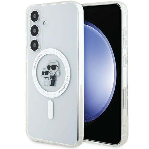 Karl Lagerfeld Coque de Protection arrière Transparente pour Samsung Galaxy S24, Compatible avec MagSafe Galaxy S24, S921-Galaxy S24