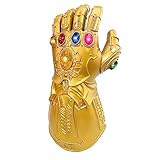 Bulex LED Light Up Infinity Gauntlet with Removable Magnet Gem Infinity Gloves Stones Halloween Cosplay Costume Accessories (Ki.d, Gold-Gems are not removable)