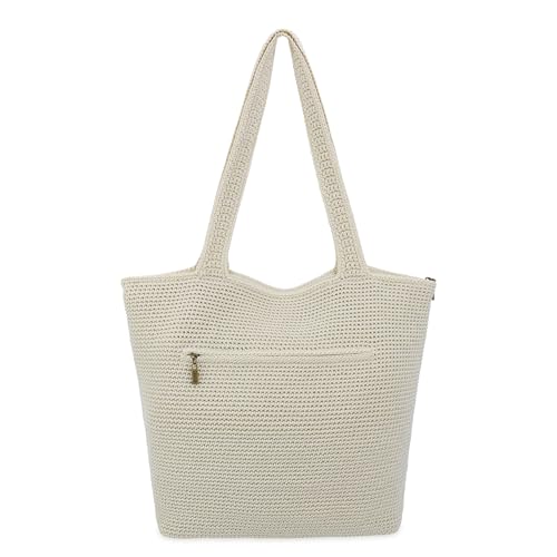 Image of The Sak Crafted Classics Tote Bag - Hand Crochet Women's Purse For Everyday, Travel, Beach Bag - Carryall Shoulder Bag Straps