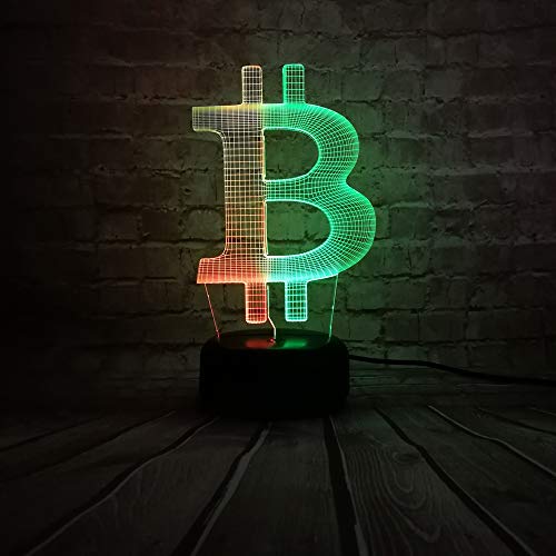 Preisvergleich Produktbild LED-Nachtlicht,Nachtlicht mit 7-farbigem Nachtlicht,Bitcoin Patternbaby,Kinder,Geburtstagsgeschen...