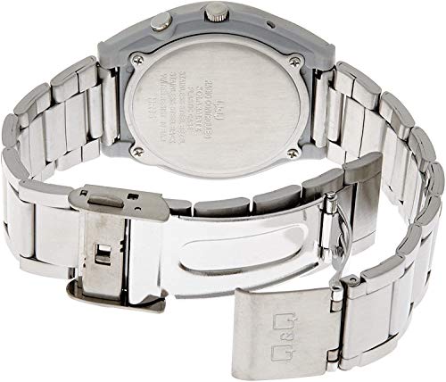 Image of Citizen Q&Q HG12-205 Men's Wristwatch, Analog, Radio, Solar, Waterproof, Date, Metal Band, Black, Black, watch