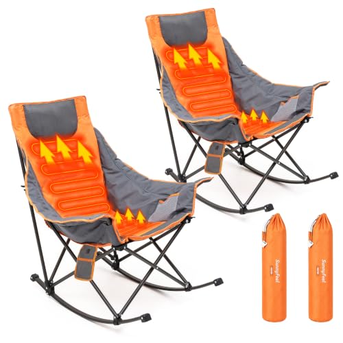 SUNNYFEEL Oversized Heated Rocking Camping Chair 2 Pack...