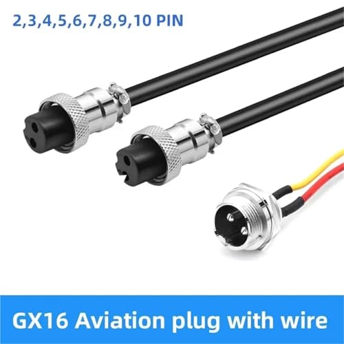 Conector hembra a hembra GX16 con cable 200 cm 5 pines miniatura 3