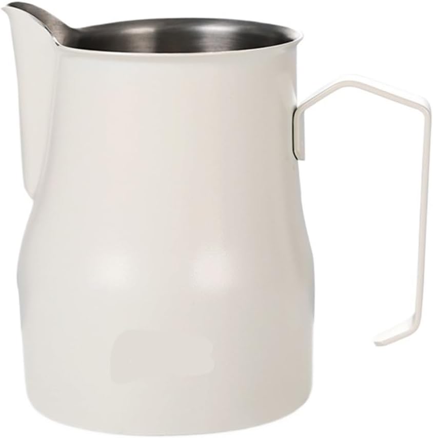 300/450ml milk frother steamer cup with measuring scale suitable for latte baristas(Black 300ml)