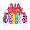 Civan Small Pop Purse, Unicorn Pop Purse for Girl and Women Pop Bag with Unicorn Pop Toy, Shoulder Bag Fidget Toys Pop Fidget Backpack Toy for ADHD Anxiety Kids Silicone Bag Pop for Girls