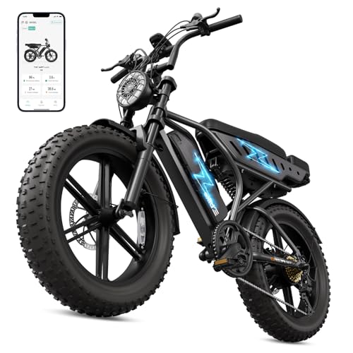 Image of TST Electric Bike for Adults, 1500W Peak Motor 60 Miles Fat Tire Ebike with 48V 15Ah Removable Battery 20 inch Fat Tire Electric Bike, Dual Suspension,R9