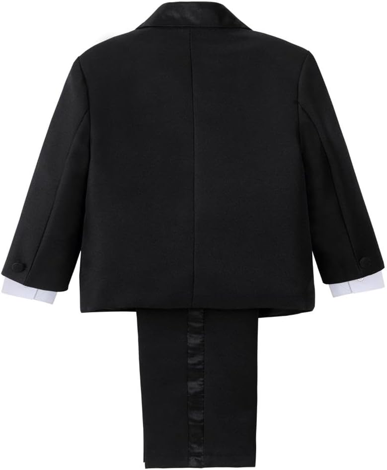 Dressy Daisy Baby Toddler Boy 5 Pcs Set Formal Tuxedo Suits No Tail Wedding Christening Baptism Outfits