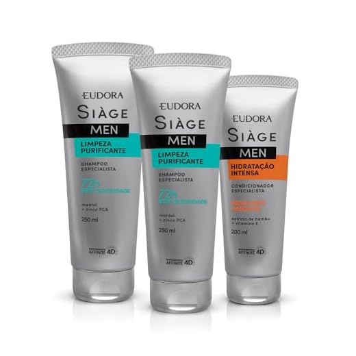 Eudora Kit Siàge Men: Shampoo Limpeza Purificante 2x250ml + Condicionador 200ml