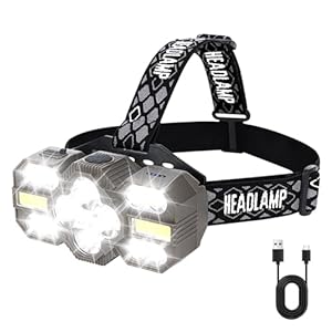 Headlamp Rechargeable, 14 LED 22000 High Lumen Super Bright Head Lamp with Red Light, Waterproof Lightweight Head Light, 8+2 Modes Forehead Head Flashlight for Outdoor Running Hiking Camping Gear