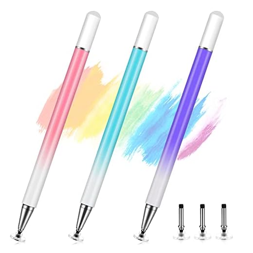 Stylus Pens for Touch Screens, 3 Pack Magnetic Disc Universal Stylus Pen for iPad pro/Mini/Air/iPhone/Android/Microsoft Tablets and All Capacitive Touch Screens