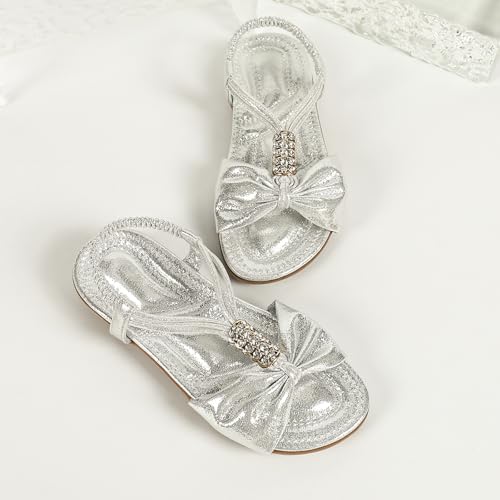Toddler Girls Sandals Elastic Strap Comfort Soft Princess Flats Summer Cute Bowknot Summer Shoes4