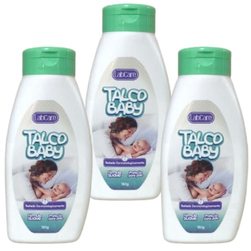 Talcos Bebê Perfume Suave Kit 3 Unidades Com180 Gramas Cada