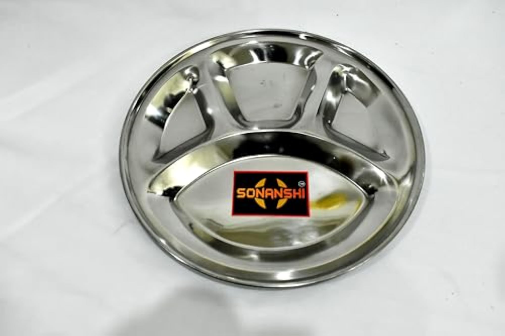 Stainless Steel 3-in-1 Compartment Mess Plate, Durable Design