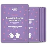 Codi New York Relaxing Aroma Hand Mask 6 Pairs | Natural Scent | Soothes & Hydrates Dry Hands | Hydrating Hand Treatment for Rough Skin & Dry Cuticles | Home Spa Gloves | Korean Skincare (Lavender)