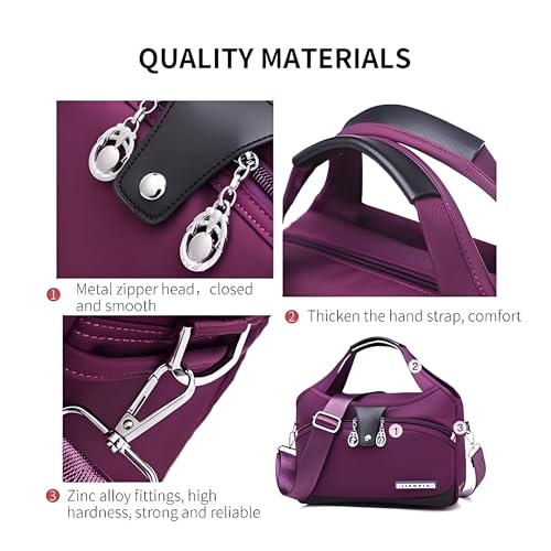 Fashion Anti-theft Tote Bag, Waterproof Multi-Pocket Oxford Cloth Messenger Bag Lightweight Travel Shoulder Bag4