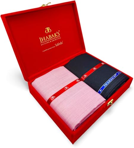 Image of JHABAK'S Unstitched Cotton Blend Solid Shirt & Trouser Fabric - 2.25 m Shirt Cloth - 1.20 m Pant Piece