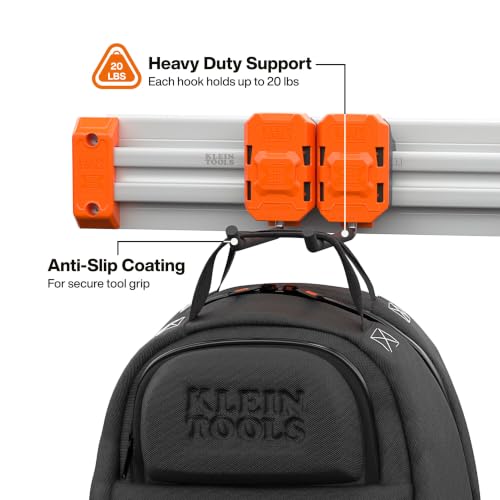 KLEIN TOOLS 54858MB MODbox Long Prong Hook 2-Pack, Modular Wall-Mounted Tool Hangers for Garage, Trailer, and Jobsite Storage, Dual-Use Mounting, Tool-Free MODbox Panel Compatibility by KLEIN TOOLS - Used condition - Image 5