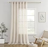 MIULEE Cortinas de Salon Lino Visillo Dormitorio Translucidas Transparente Puro...