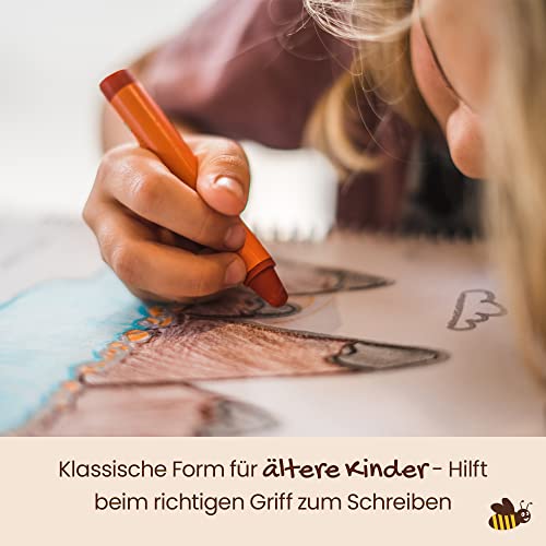 Honeysticks Jumbo Wachsmalstifte (8er-Pack) - Ungiftige, Umwelschonende Malstifte aus Purem Bienenwachs, Malstifte Kinder, Malstifte Ab 3 Jahre, Wachsmalstifte, Groß, Leicht zu Greifen