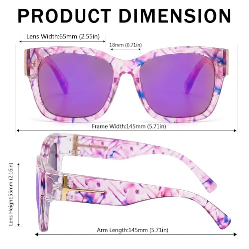 Image of SIPHEW Fit Over Glasses for Women&Men - Mirrored Sunglasses Polarized