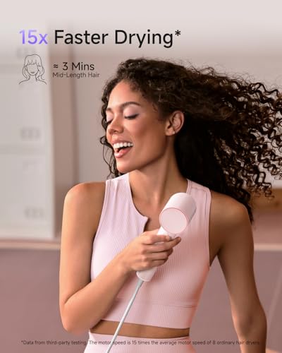 Image of Laifen Air 15 x Fast Drying Ionic Hair Dryer for Travel, Palm-Sized, Pink