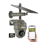 KEEN Reolink 3G/4G LTE Wildkamera mit Bewegungsmelder, Handyübertragung, 355°/140° PTZ Wildtierkamera Ranger PT+Solarpanel+32GB microSD Karte, 2K 4MP Nachtsicht(No Glow), Tiererkennung, 2-Weg-Audio