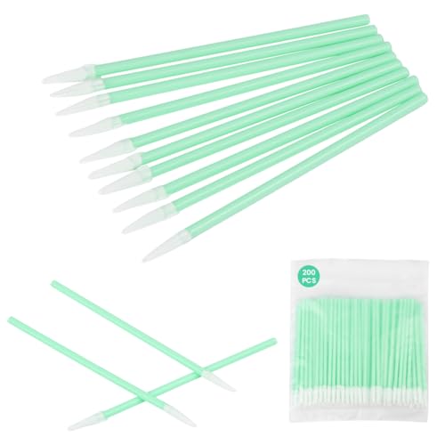 APXEL Tiges de Nettoyage en Mousse, 200 Pièces Sans Poussière Tampons de Nettoyage, Pointes en Mousse pour Caméra, Clavier, Tête D'impression, Artisanat et Lentilles (Tête Pointue)