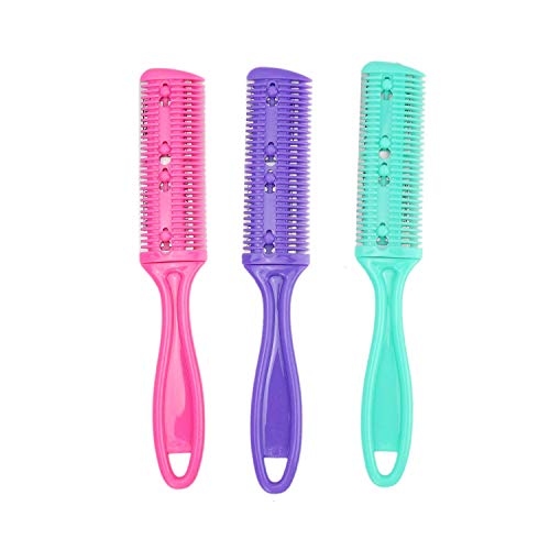 Professional 3 Pcs Double Edge Razor Blades, Trimmer Razor Dual Side Cutting Scissors Diy Hair Thinning Comb Slim Haircuts Cutting Tool #TOP14