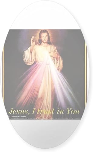 CafePress Pegatina ovalada negra para parachoques de coche Divine Mercy Jesus I Trust in You