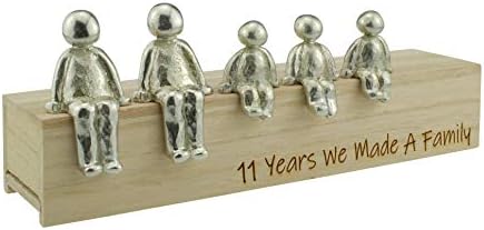 11th Anniversary Idea – 11 Years We Made A Family Metal Ornament – Choose Your Family Combination (3 Children)