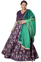XL LOVE - By Janasya Women's Purple Georgette Embellished Lehenga Choli Dupatta(PSET808-LCD-4XL)