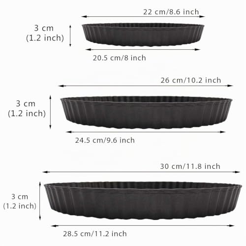Foto von Grandwish 3 Stück Tarteform mit Hebeboden, 22/26/30 CM Antihaft Quicheform, Rund