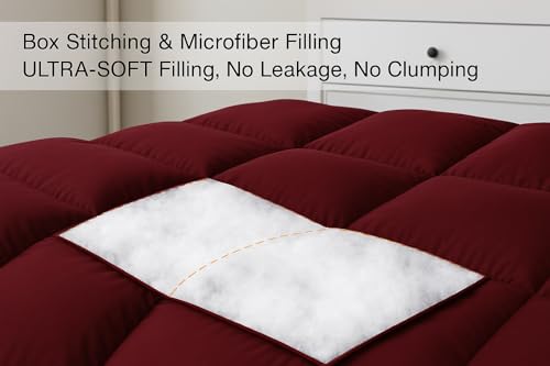 Image of Comforter Double Bed - All Season /AC /Summer Solid Double Bed Comforter Blanket | Dohar | Duvets |Ultra Soft & Light Weight - (300 GSM, Red)