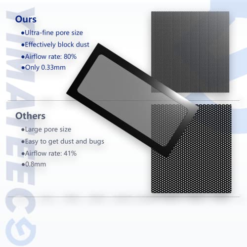 Dust Filter Pc 240Mm For Computer Cooler Fan/Psu/Routers Computer Fan Filter Grills Pvc 50 Mesh, Magnetic Frame Pc Cooler Filter Dustproof Mesh (Pvc, 120 * 240Mm, 4Pcs, Black) #TOP1