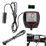 Cuentakilometros Bicicleta, Ciclocomputador Velocimetro Bicicleta 15 Funciones IP54 Impermeable Velocímetro Bicicleta con Retroiluminada Pantalla Inicio/Parada Automática