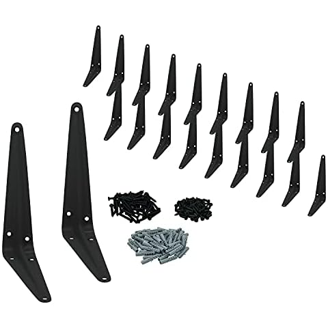 Nuk3y L Shape Heavy Duty Shelf Bracket with Screws, 20 Pack (5" x 6", Black) Cover