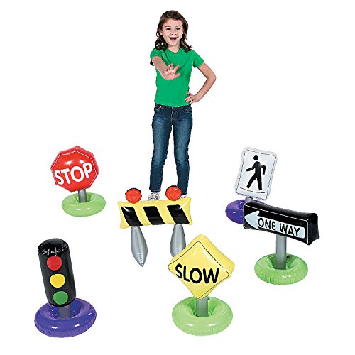 Fun Express Incredible Inflatable Traffic Signs (6 Piece Set)
