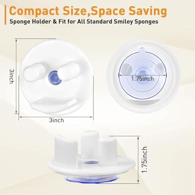 Sponge Holder for Kitchen Sink,2Pcs LveSunny Sink Caddy for Scrub Sponges,Self-Draining Sponge Holder,Sponge Holder for Kitchen Sink Suction,Bathroom kitchen sink organizer for Holding Smiley Sponges