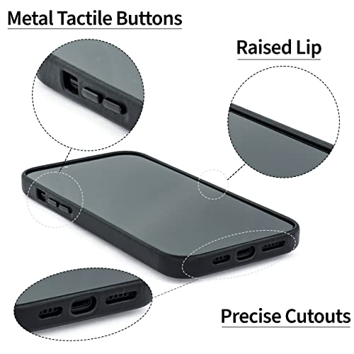 Dockem Genuine Leather Card Case for iPhone 14 Plus with Built-in Metal Plate for Magnetic Mounting, Stitched-on Wallet with 2 Holder Slots (Black, M2GL) by Dockem - Used condition - Image 5