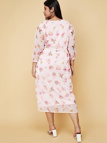 Image of Max Plus Size Women Printed V-Neck A-line Dress